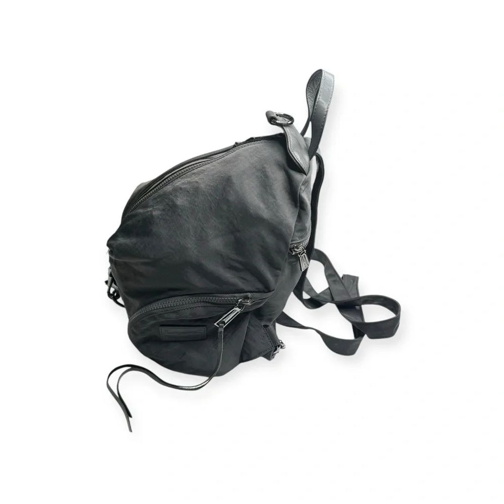 Rebecca Minkoff ♕ Julian Nylon Backpack Bag ♕ Washed Black ♕ Clasps Zips ♕